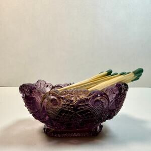 Colored Glass Matchstick Vessel